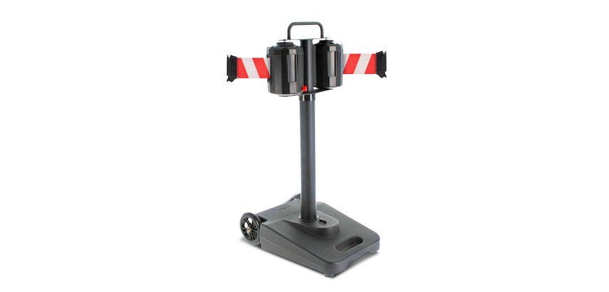 Poteau à double sangle 15m rouge/blanche