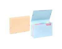 Trieur plastique Viquel Rainbow à soufflet 6 divisions A4 - pastel