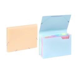Trieur plastique Viquel Rainbow à soufflet 6 divisions A4 - pastel