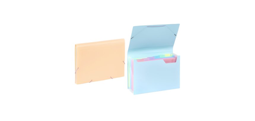 Trieur plastique Viquel Rainbow à soufflet 6 divisions A4 - pastel