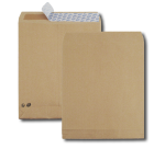 Boite de 250 sacs à soufflets kraft brun 26 280x375 120 g/m² bande de protection