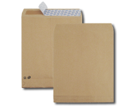 Boite de 250 sacs à soufflets kraft brun 26 280x375 120 g/m² bande de protection