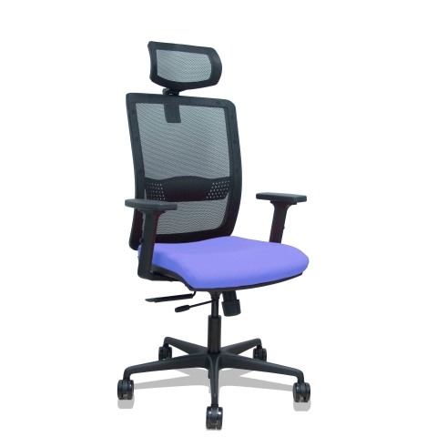 Silla de oficina Haches con reposabrazos 2D y cabecera - Malva