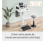 Bureau Leitz électrique assis-debout compact  L 80 x P 60 cm + Organiseur de bureau avec support pour ordinateur portable Leitz Ergo