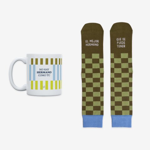 Kit Taza + Calcetines "El mejor hermano que se puede tener" Fam Talla 42-46