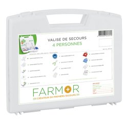 Valise de secours Multirisques ÉCO 4 personnes avec support Mural
