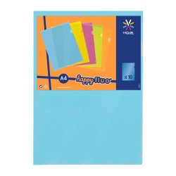 Chemise coin VIQUEL Happy Fluo polypropylène 13/100e couleurs fluo - sachet de 10