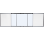 Bastidor para pantalla táctil  con 4 superficies de escritura esmaltadas magnéticas blancas retráctiles