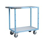 Servante mécano-soudée 2 plateaux mélaminés 250 kg 850 x 500 mm roue TPE
