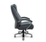 Fauteuil de bureau Ergo531 avec Mécanisme d'inclinaison -Tissu Gris - piétement chromé, Accoudoirs fixes, appui-tête Fixe et Roues en nylon de 60 mm