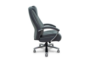 Fauteuil de bureau Ergo531 avec Mécanisme d'inclinaison -Tissu Gris - piétement chromé, Accoudoirs fixes, appui-tête Fixe et Roues en nylon de 60 mm