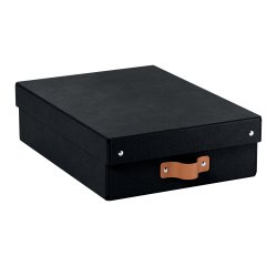 Caja de almacenamiento Leitz Puro con tapa, media baja, 8L, cartón 100% reciclado, paquete de 2