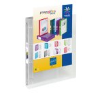 Classeur 4 anneaux plastifié Viquel Propyglass personnalisable A4 - Dos 3,5 cm incolore