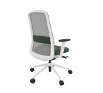 Office chair ROCKIT fabric and mesh - High backrest - 1D armrests - white structure