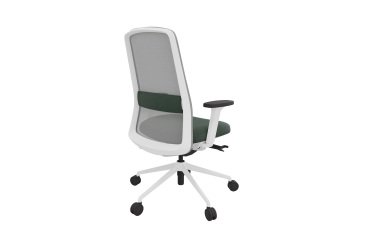 Bureaustoel ROCKIT stof en mesh - Hoge rugleuning - 1D-armleuningen - witte structuur