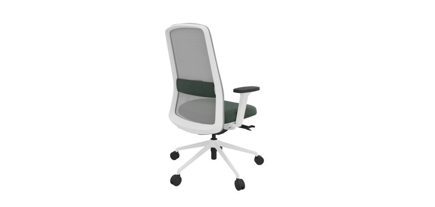 Office chair ROCKIT fabric and mesh - High backrest - 1D armrests - white structure
