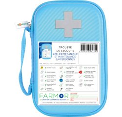Trousse de secours Atelier Mécanique et de Maintenance 2/4 personnes en PU bleu