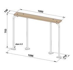 Banc Modèle sur pied à fixer au sol
