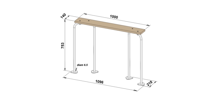 Banc Modèle sur pied à fixer au sol