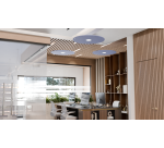 Suspension en cercle acoustique Queen Diamètre 90 cm en PET 12 mm - fixation par câble pour plafonds dur - avec éclairage direct par spot Diamètre 90 cm