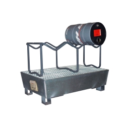 Support de soutirage acier peint 3 fûts 350 kg 60 L 590 x 1136 x 470 mm