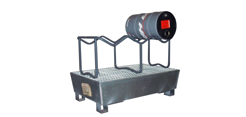 Support de soutirage acier peint 3 fûts 350 kg 60 L 590 x 1136 x 470 mm
