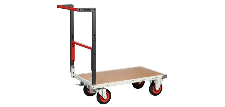 Chariot pliable plateau médium 400 kg 850 x 500 mm roue caoutchouc