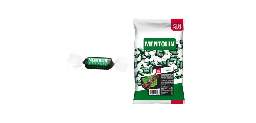 Caramelos Mentolin sabor regaliz Sin azúcar - Bolsa 1 Kg