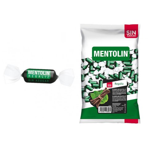 Caramelos Mentolin sabor regaliz Sin azúcar - Bolsa 1 Kg