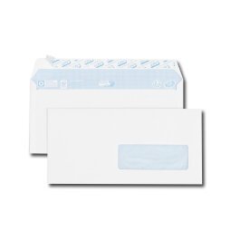 Enveloppe blanche 110 x 220 mm GPV 80 g avec fenêtre 35 x 100 mm - Boîte de 500