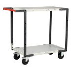 Servante montée 2 plateaux mélaminés 250 kg 850 x 500 mm roue caoutchouc