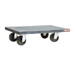 Plateau roulant bois enrobé de caoutchouc 500 kg 600 x 600 mm roue non tachante