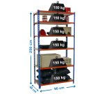 Estantería maderclick 6/400 azul/naranja/madera