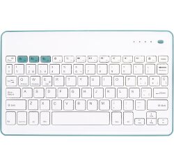 Silver HT Teclado inalambrico color Blanco y Azul
