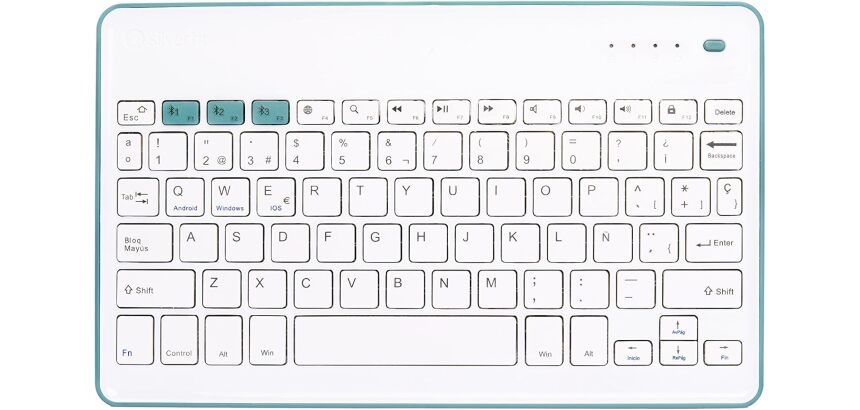 Silver HT Teclado inalambrico color Blanco y Azul
