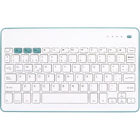 Silver HT Teclado inalambrico color Blanco y Azul