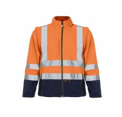 Chaqueta Softshell bicolor con mangas desmontables Clase II