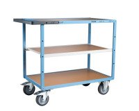 Servante mécano-soudée 3 plateaux médium 400 kg 1000 x 600 mm roue TPE