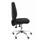 Silla Elche asincro, visco bali negro base cromada ruedas parqué