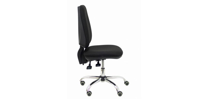 Silla Elche asincro, visco bali negro base cromada ruedas parqué