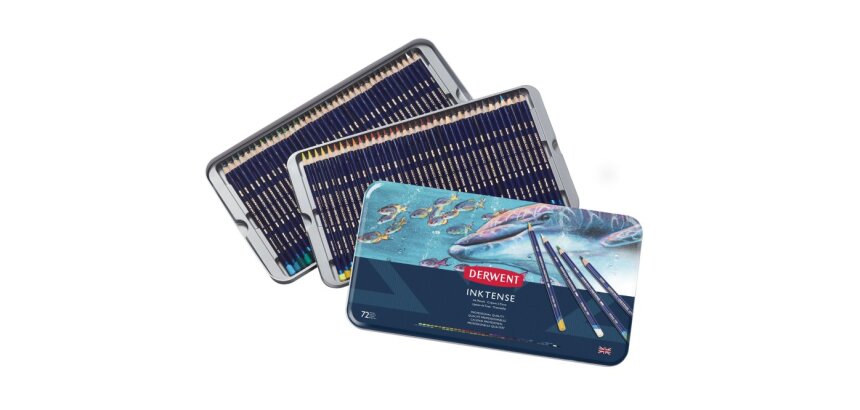 Caja metálica de 72 lápices Derwent Inktense