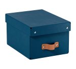 Caja de almacenamiento Leitz Puro con tapa, pequeña, 7L, cartón 100% reciclado, paquete de 2 - Azul marino - 7