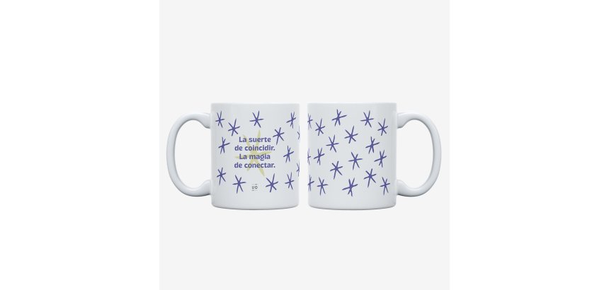 Taza "La suerte de coincidir, la magia de conectar"