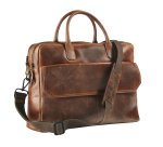 Sacoche ordinateur cuir avec housse intégrée pour ordinateur 15,6" - large
