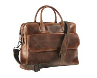 Sacoche ordinateur cuir avec housse intégrée pour ordinateur 15,6" - large
