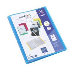 Protège-documents Propyglass Viquel personnalisable  A4 20 pochettes - 40 Vues - bleu