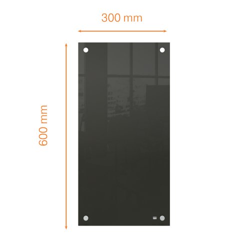 Panel pizarra magnética de cristal pequeña NOBO  300 x 600 mm, negro