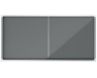 Vitrina NOBO Premium Plus de puerta corredera con fondo de fieltro 27xA4 hojas, azul