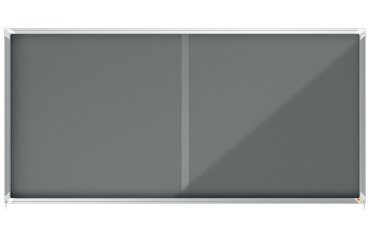 Vitrina NOBO Premium Plus de puerta corredera con fondo de fieltro 27xA4 hojas