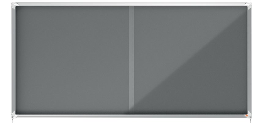 Vitrina NOBO Premium Plus de puerta corredera con fondo de fieltro 27xA4 hojas